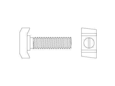 TB1-S 72/49 Hook-Head T-Bolt (316 Stainless Steel)